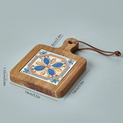 Tapis de protection anti-brûlure en bois créatif pour pots, sous-verres, dessous de plat en bois, cadre pour théières chaudes, dessous de tasse antidérapant.