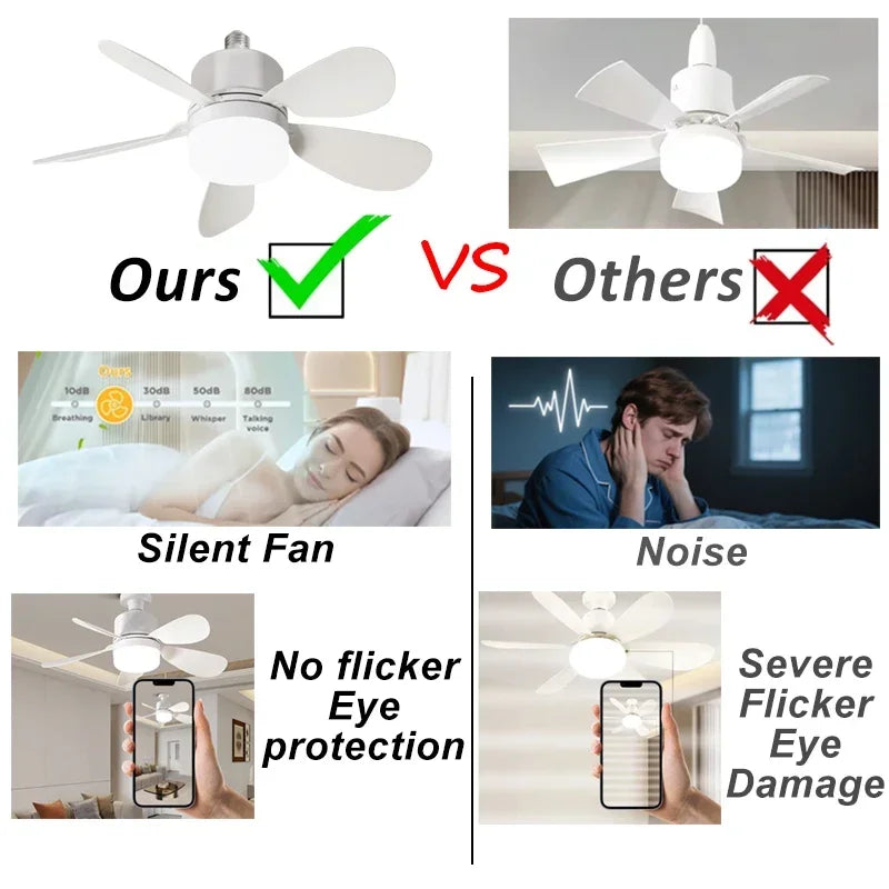 Ceiling Fan Light | Flush Mount Ceiling Fan with Remote Control & Dimmable Brightness | Versatile Lighting for Comfort