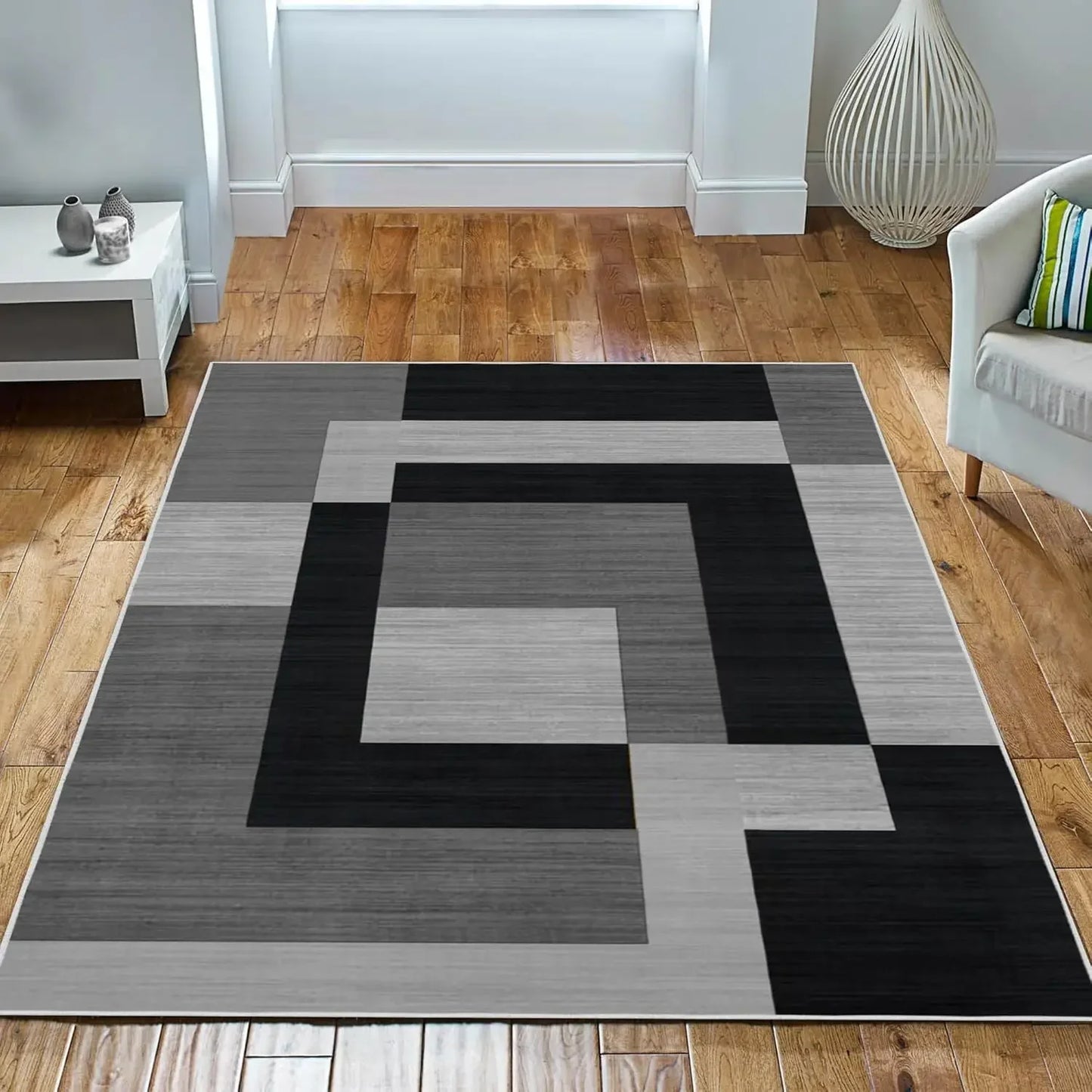 Tapis de salon VIKAMA de style géométrique, durable et antidérapant, pour canapé, table basse, chambre à coucher, décoration intérieure