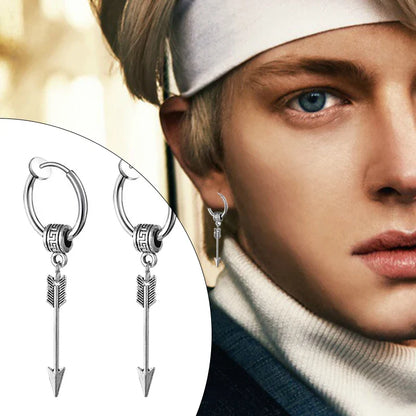 2pc Punk Stainless Steel Arrow Stud Earrings | Unisex Gothic Jewelry