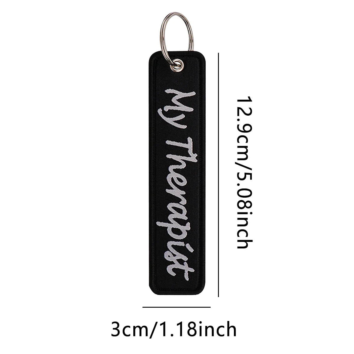 Embroidery Key Fob Keychain | Black Tag for Cars Motorcycles