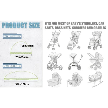 Full Face Mosquito Cover for Baby Stroller | Super Durable, Breathable, Insect Proof Dust-proof Stroller Mesh