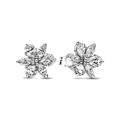 Double Hoop Swallow Sunflower Stud Earrings | 925 Sterling Silver Fine Jewelry Gift for Women