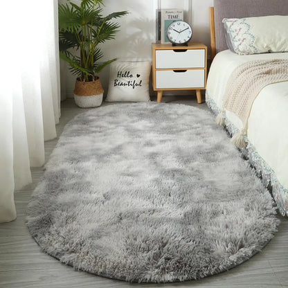 Alfombra suave de cabecera VIKAMA, alfombra ovalada para niñas para dormitorio, alfombra para sala de estar, alfombra cálida de invierno, felpudo, decoración del hogar