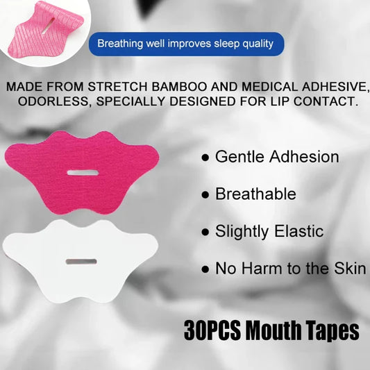 30 Pcs Pink Mouth Tape for Sleep Apnea and Snoring | Gentle Sleep Aid Strips