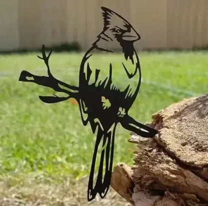 Décoration de jardin en métal - Silhouette de corbeau et de hibou en acier, sculpture artistique, décoration de jardin extérieure résistante aux intempéries