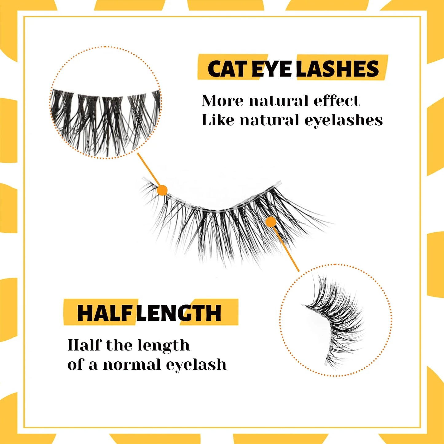 Wispy Half Eyelashes 10mm Natural Cat Eye Look | 20 Pairs DIY Strip Lashes