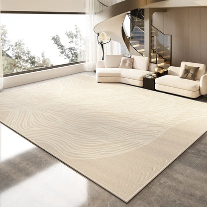 VIKAMA Minimalist Cream-Style Carpet For Large-Scale Living Room Floor Mat, Sofa, Coffee Table And Blanket For Home Decoration