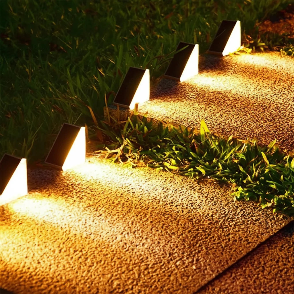 Outdoor Solar Step Lights Warm White RGB IP67 Waterproof Pathway Patio Yard