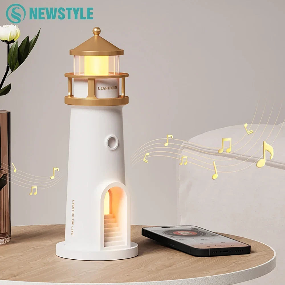 Moon Projection Night Light Lighthouse Lamp Motion Sensor Dimmable Bluetooth Gift