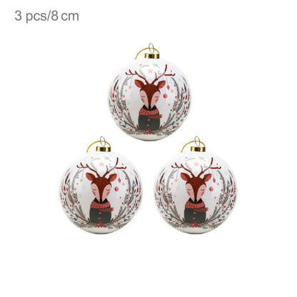 3 boules de Noël 8cm Cadeaux Originaux Décoration de Noël 2024 Décorations de Sapin de Noël Cadeau Pendentifs Boules