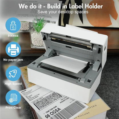 Wireless 4x6 Thermal Shipping Label Printer 300DPI Bluetooth WiFi Small Business