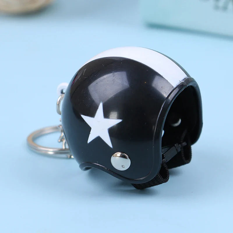 Mini Motorcycle Helmet Keychain | Cute Metal Key Ring for Women and Men