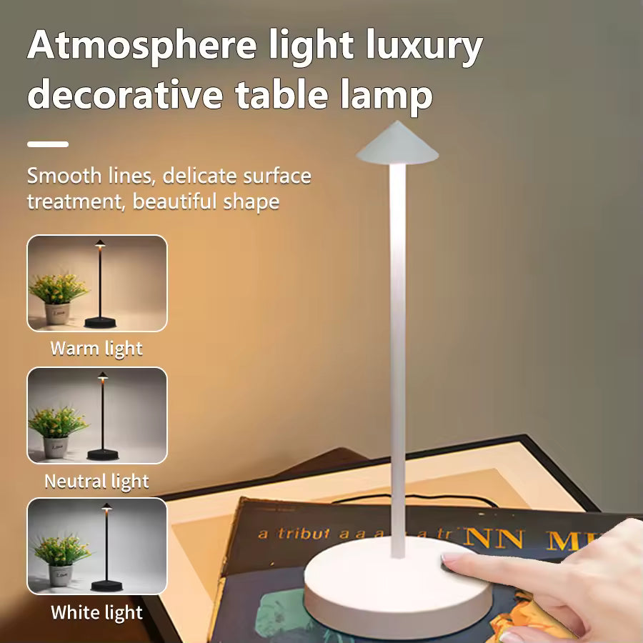 Lampe de table LED sans fil avec variateur tactile | Éclairage d'ambiance sans fil