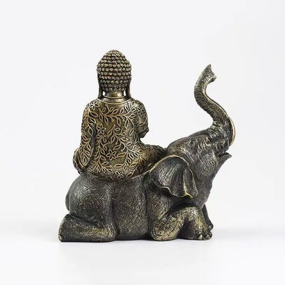 Statue Bouddha Éléphant Thaïlande Bouddha Résine Figurines Bouddhisme Fengshui Hindou Bouddha Assis Figurine Décoration Maison Salon Cadeau