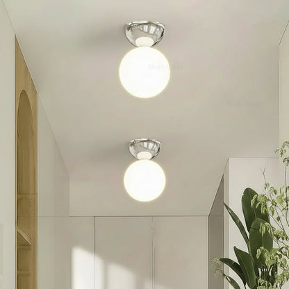 Bauhaus Dome Ceiling Light Cream Flush Mount Lamp for Hallway Balcony Entryway