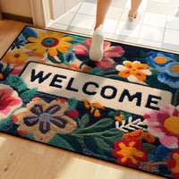 VIKAMA Beautiful  Flower Doormat Non-slip Floor Mat Absorbent Bathroom Mat Rug For Bedroom Living Room Carpet Welcome Mat