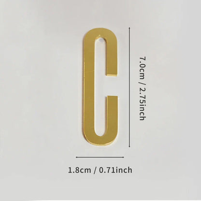 Golden Self Adhesive House Number Metal English Alphabet Letters for Apartment Room Door Plate Table Mailbox Number Stickers 7cm