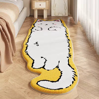 Vikama Cat Long Carpet Funny Fluffy Bedside Rugs Floor Mat Living Room Children's Room Rug Washable Non-Slip Mat Home Decoration