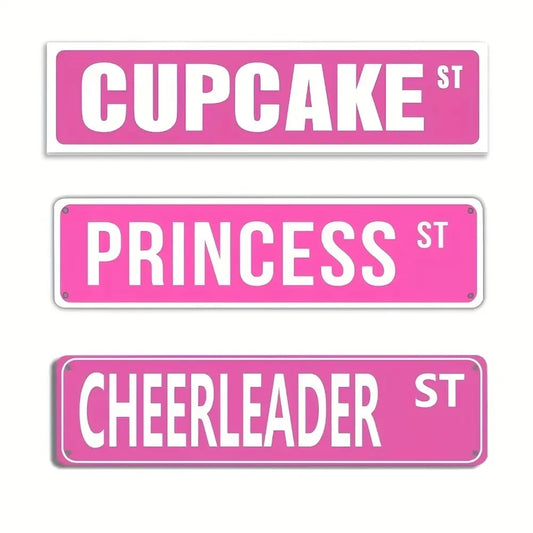 Enseigne de pom-pom girl en aluminium BrandName | Rue des pom-pom girls Princesse | Décoration murale vintage amusante pour la maison et le club
