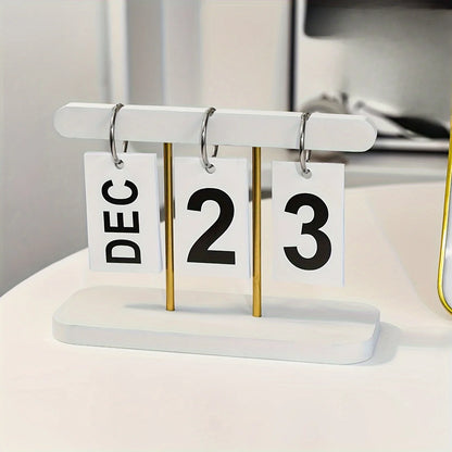 Modern Minimalist Flip Desk Calendar - Everyday View, English Language, Home and Office Decor Desk Accessory