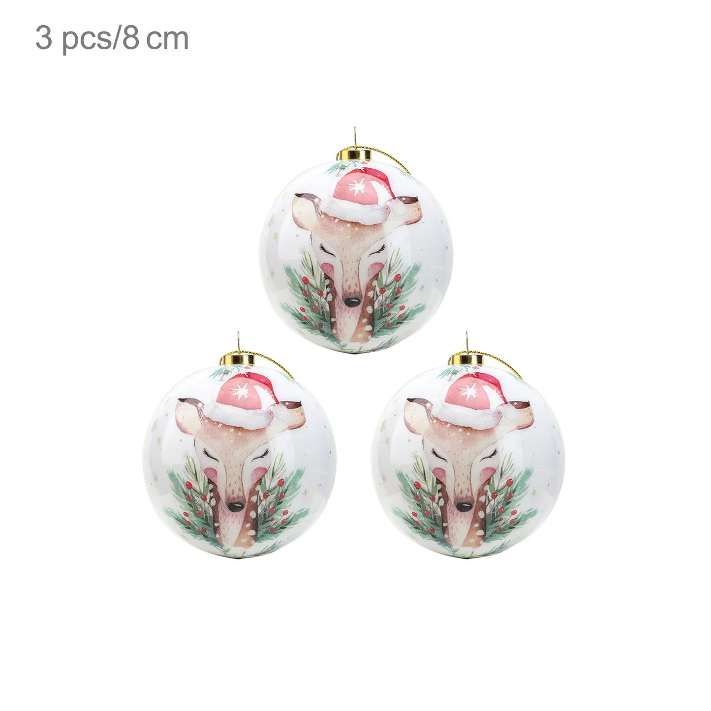 3 boules de Noël 8cm Cadeaux Originaux Décoration de Noël 2024 Décorations de Sapin de Noël Cadeau Pendentifs Boules