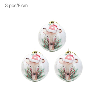 3 boules de Noël 8cm Cadeaux Originaux Décoration de Noël 2024 Décorations de Sapin de Noël Cadeau Pendentifs Boules