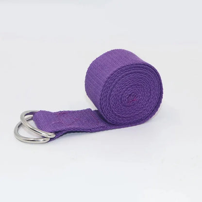 Cotton Yoga Strap | Adjustable D Ring Buckle Belt for Pilates and Dance