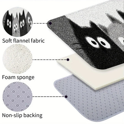 VIKAMA Cartoon 4 Kittens Carpet Bathtub Floor Mat Soft Doormat Kitchen Rug Winter Soft Living Room Carpet Rug For Bedroom Home D
