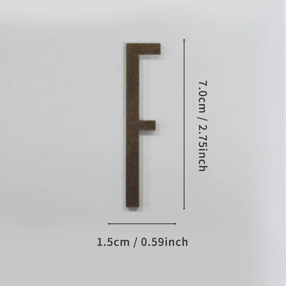 Bronze Self Adhesive House Number Metal English Alphabet Letters for Apartment Room Door Plate Table Mailbox Number Stickers 7cm