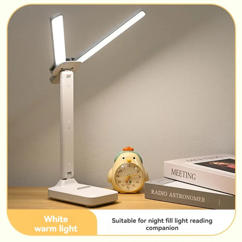 Lampe de Bureau LED Double Tête | Pliable Rechargeable USB Intensité Réglable pour Étude et Lecture