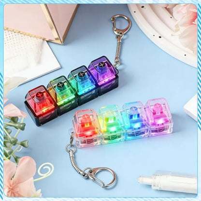 LED Click Keychain | Stress Relief Light Up Keyboard Toy for Anxiety