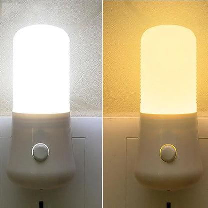 LED Plug In Night Light Warm White Wall Lamp for Kids Bedroom Hallway Stairs