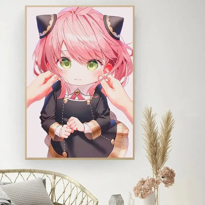 Lienzo clásico retro, anime "Spy X Family", póster impreso en HD, pintura decorativa para el hogar, sala de estar, dormitorio