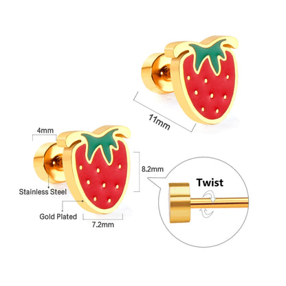 Cute Acrylic Animal Stud Earrings | Surgical Steel Hypoallergenic Earrings for Women and Girls