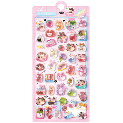 3D Food Stamping Seal Sticker | Japanese Anime Decorative Craft Stickers for Kids