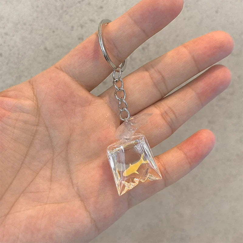 Creative Simulation Goldfish Keychain | Transparent Carp Pendant for Backpack