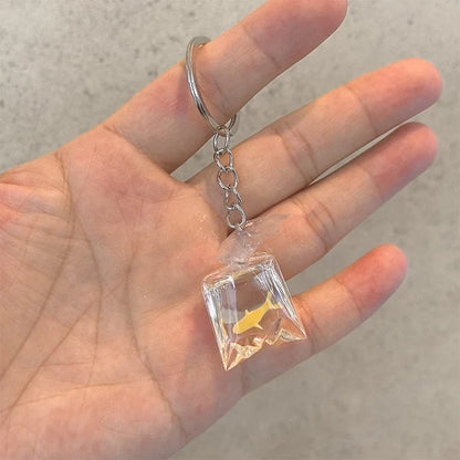 Creative Simulation Goldfish Keychain | Transparent Carp Pendant for Backpack
