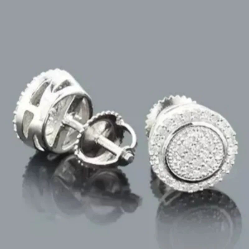 Square Cubic Zirconia Stud Earrings | Vintage Style for Women and Men