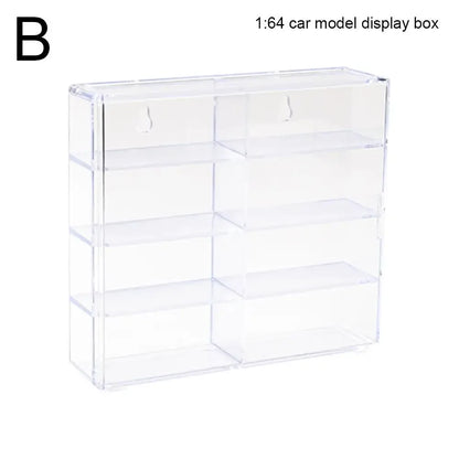 1:64 Acrylic Car Display Box For Hot Wheels Car Model Toy 8 Grid Cabinet Rack Dustproof Stackable Car Storage Box For Hotwheels