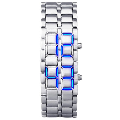 Fashion Mens Digital Lava Wrist Watch | Full Metal LED Display Timepiece