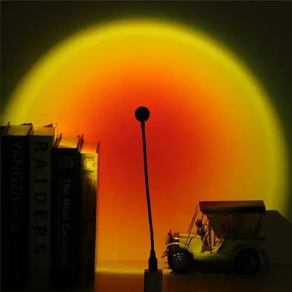 USB Sunset Projection Lamp | Rainbow Atmosphere Night Light for Photography and Room Decor