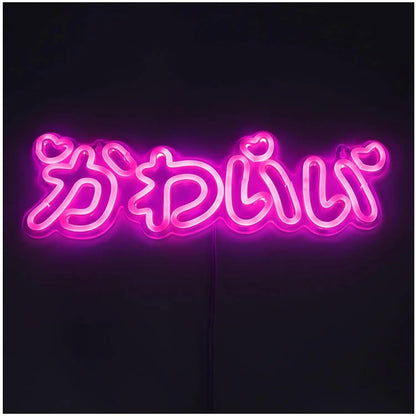 Mignon Néon LED Japonais Lumière Néon Rose Style Japonais Intérieur Néon pour Chambre Fille Bar Salon de Beauté Décor Cadeau d'Anniversaire