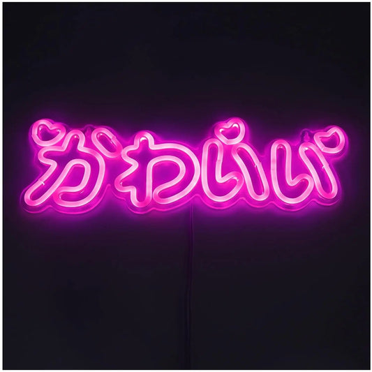 Mignon Néon LED Japonais Lumière Néon Rose Style Japonais Intérieur Néon pour Chambre Fille Bar Salon de Beauté Décor Cadeau d'Anniversaire
