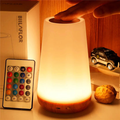 RGB Color Changing Night Light Touch Dimmable USB Rechargeable Lamp for Bedside