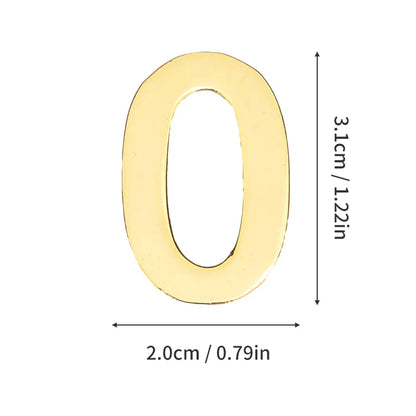 1 Pieza de metal autoadhesivo, número de casa, letras del alfabeto inglés para placa de puerta de apartamento, mesa, pegatinas de número de buzón de 3 x 2 cm