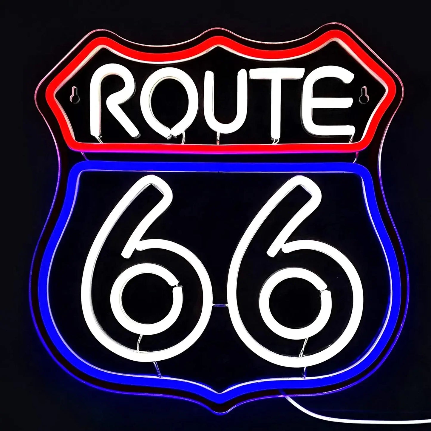 Enseignes Néon LED Route 66 Lumières Décoration Murale Chambre Panneaux Muraux Salle de Jeux Néons Fête Club