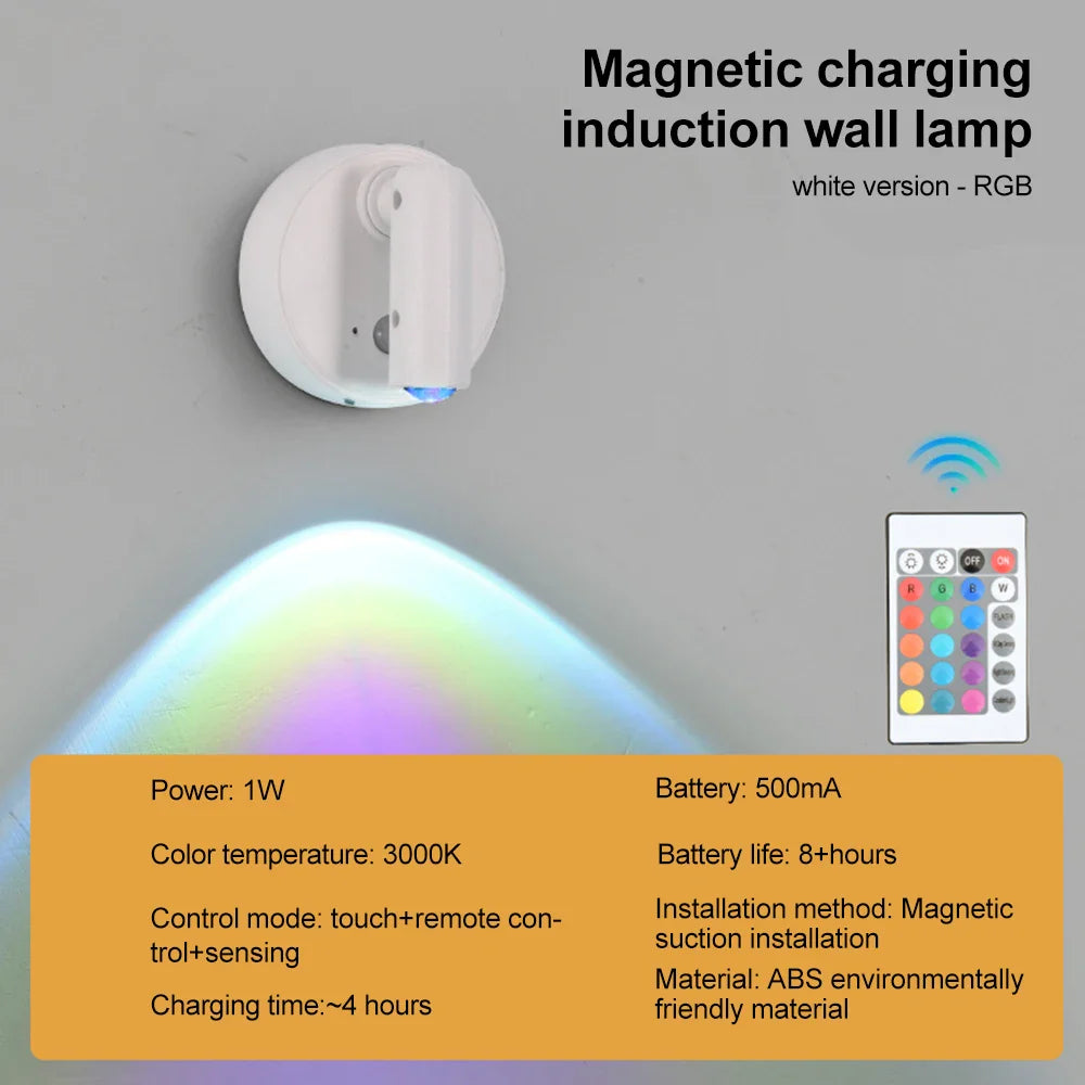 LED Light Magnetic USB Rechargeable Wall Light | Dimmable Reading Spotlight