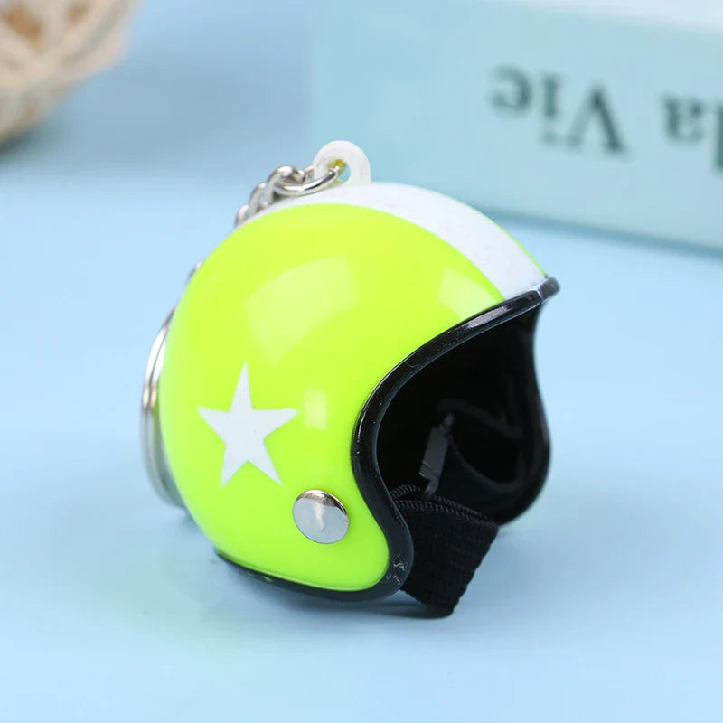 Mini Motorcycle Helmet Keychain | Cute Metal Key Ring for Women and Men