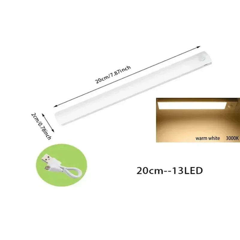 PIR Motion Sensor Rechargeable LED Night Light | Dimmable Magnetic Lamp for Closet Stairs Bar